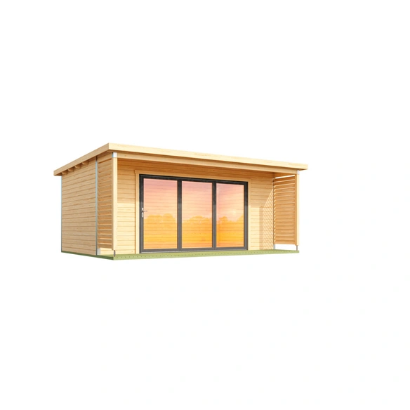 Blockbohlenhaus »Liverpool«, BxHxT: 580 x 239, 4 x 430 cm (Außenmaß inkl. Dachüberstand)