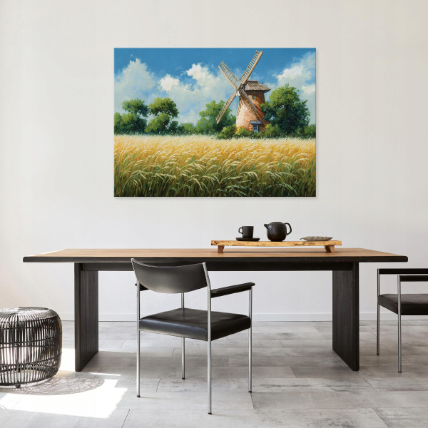Obraz Łąka Beżowy Na Płótnie Do Sypialni Salonu 60x40
