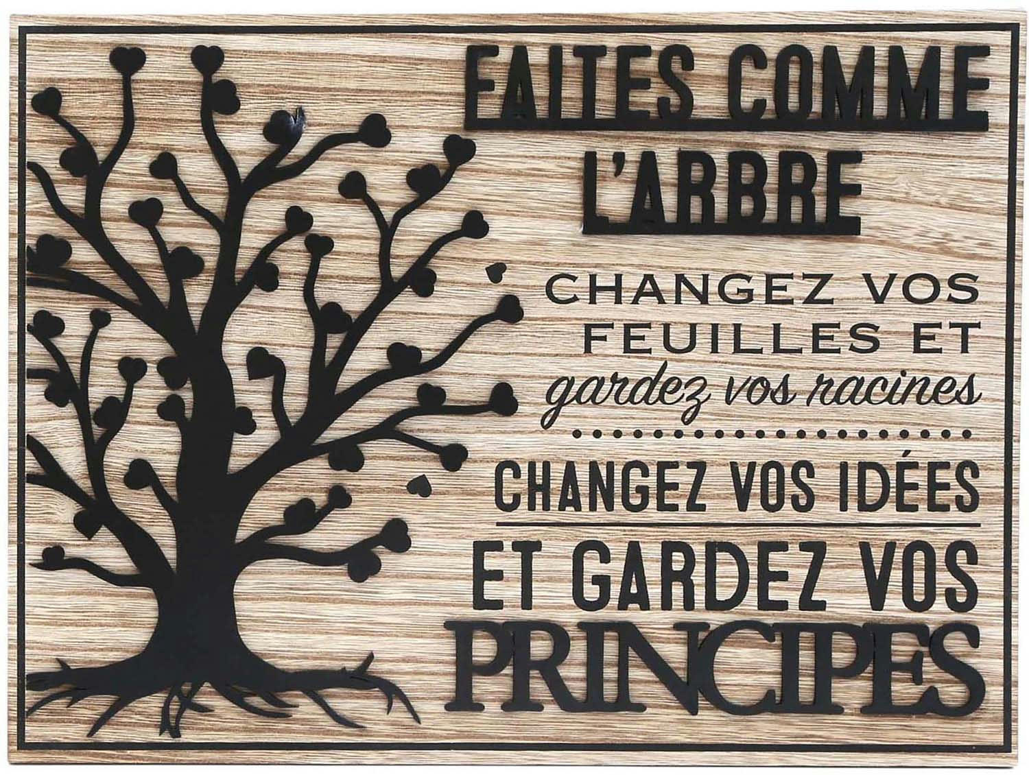 - Plaque décorative en bois arbre de vie 30 x 40 cm