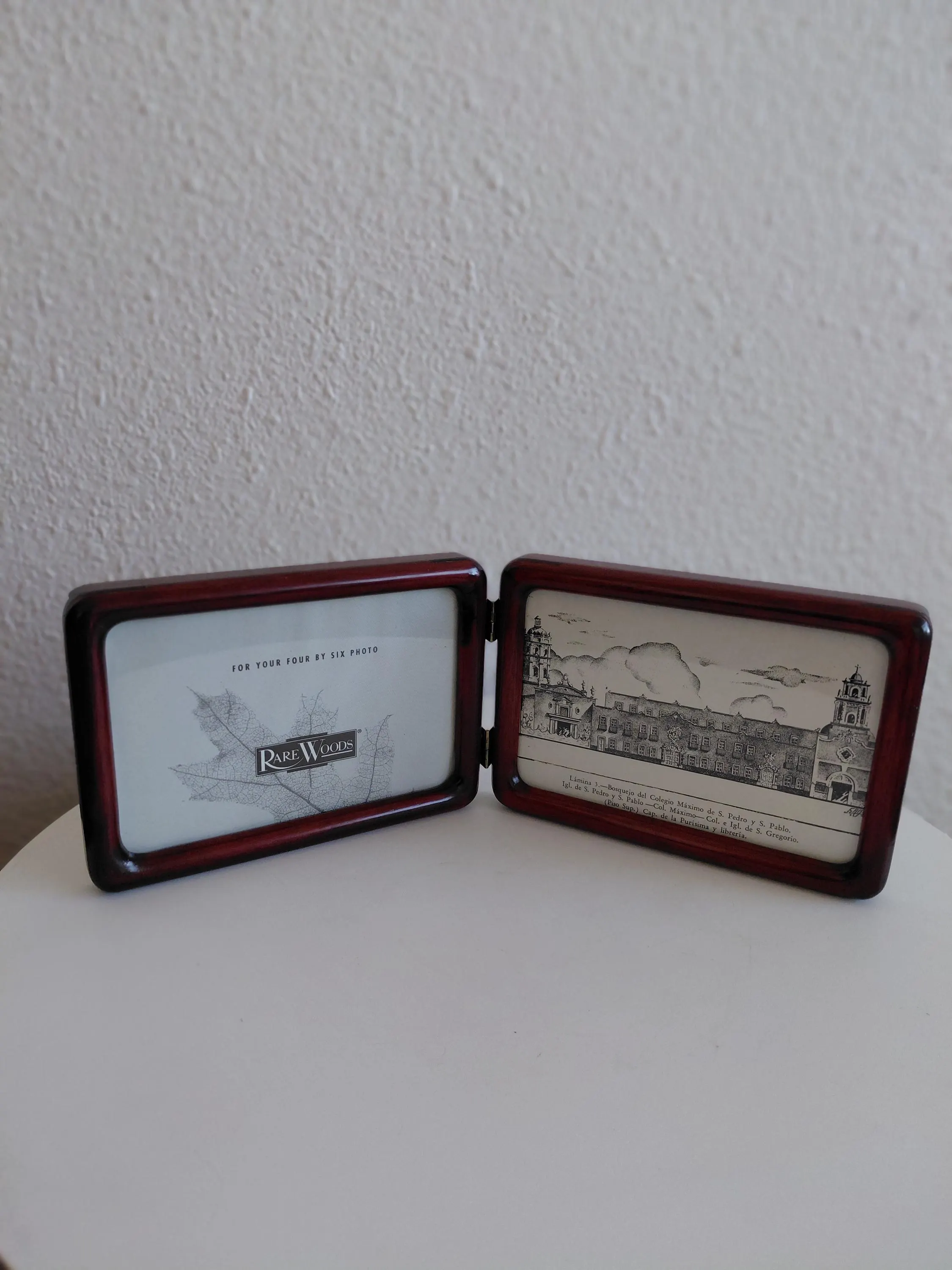 Vintage Rare Wood Double Picture Frame Rosewood Indonesia