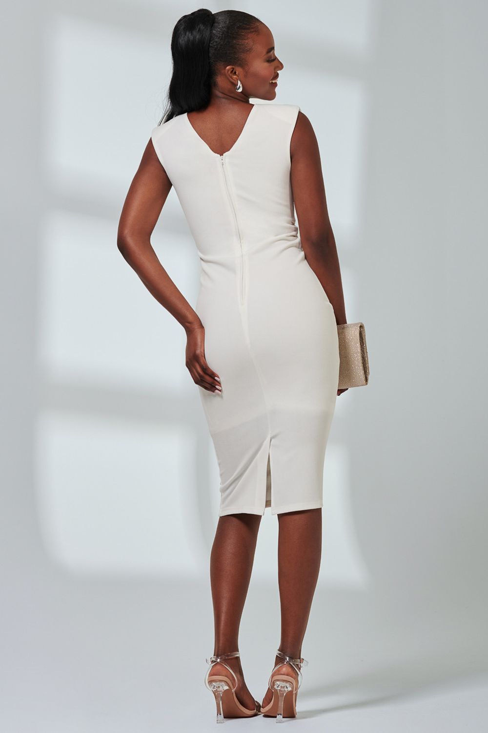 Jolie Moi Yiskah Wrap Bodice Pencil Dress