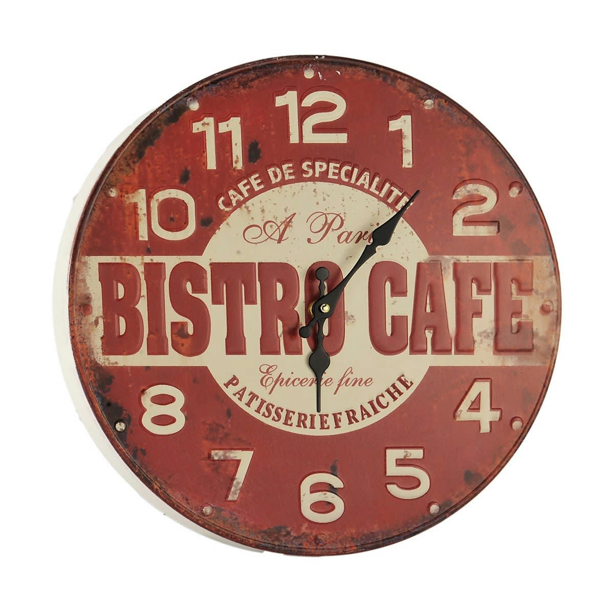 - Horloge rouge bistro en métal D40cm