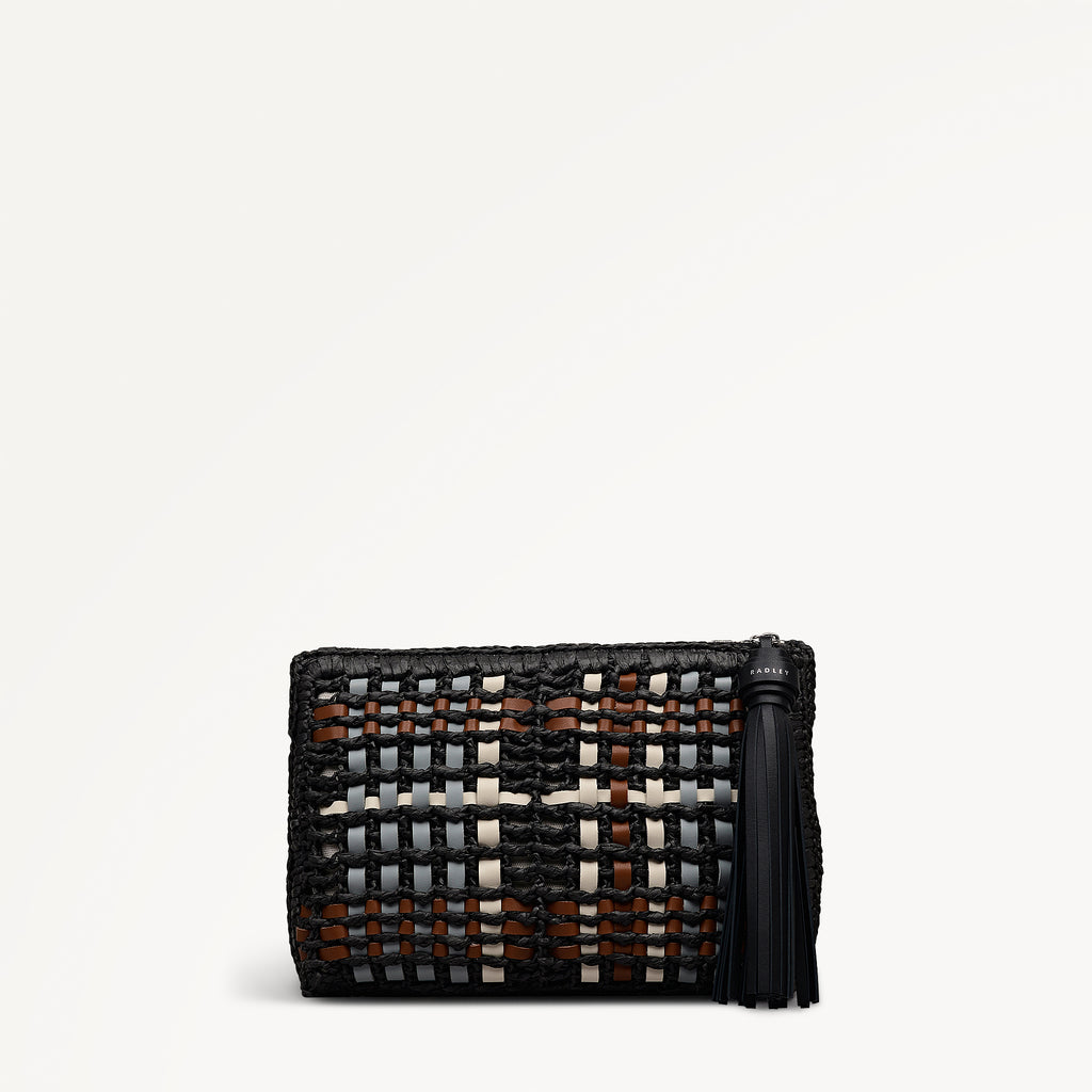 The Camden - Raffia Check - Medium Ziptop Pouch