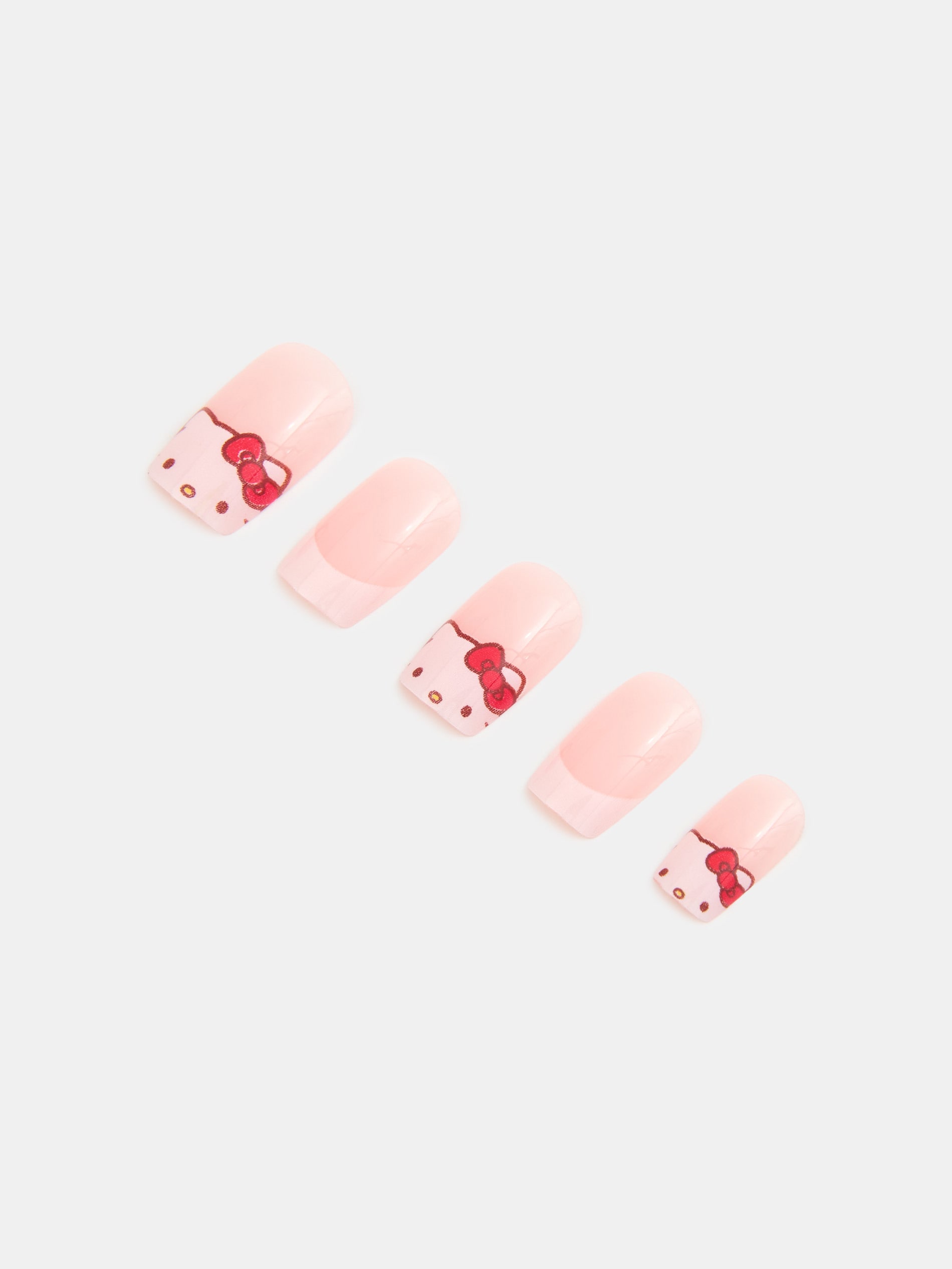 Sztuczne paznokcie kwadraty Hello Kitty