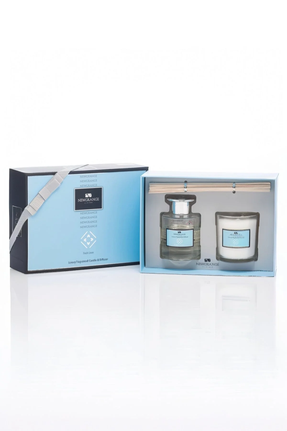 Fresh Linen Luxury Candle Diffuser Gift Set