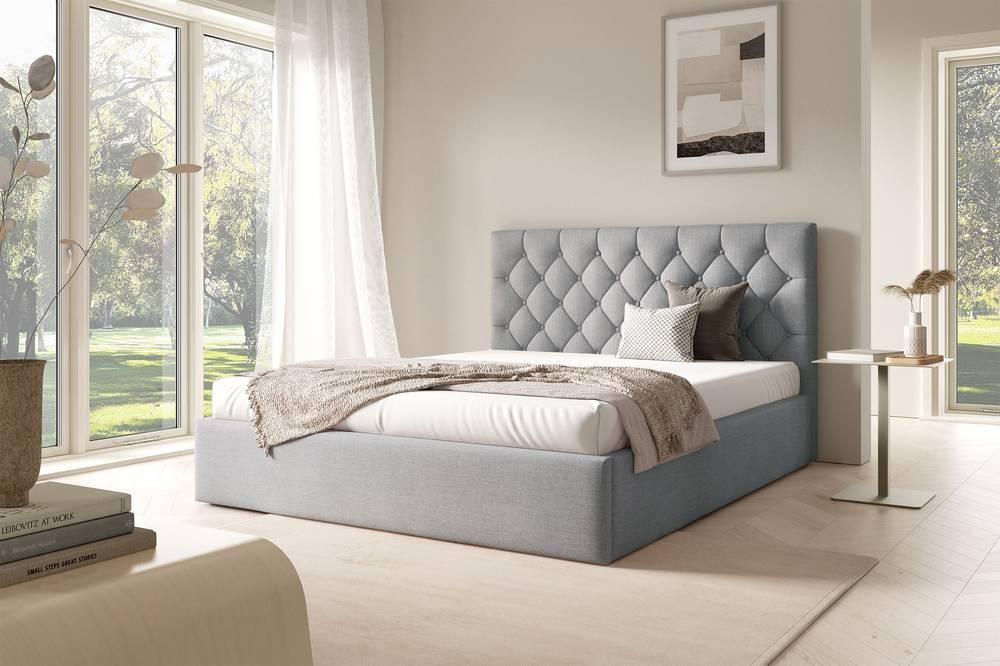 Bedframe 140x200 cm Aurelia fluweel met opbergruimte