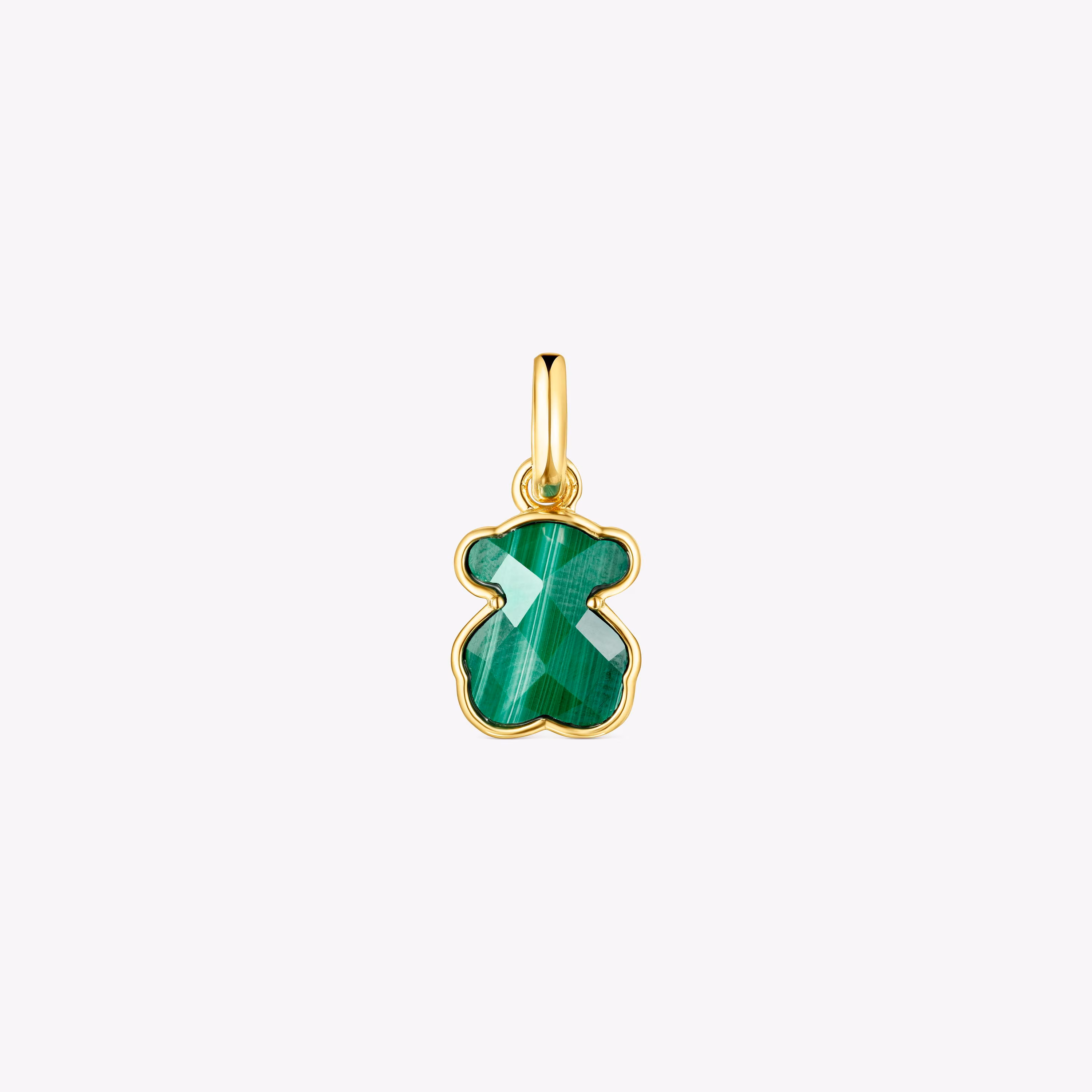 Colgante con baño de oro 18 kt sobre plata y malaquita Icon Color