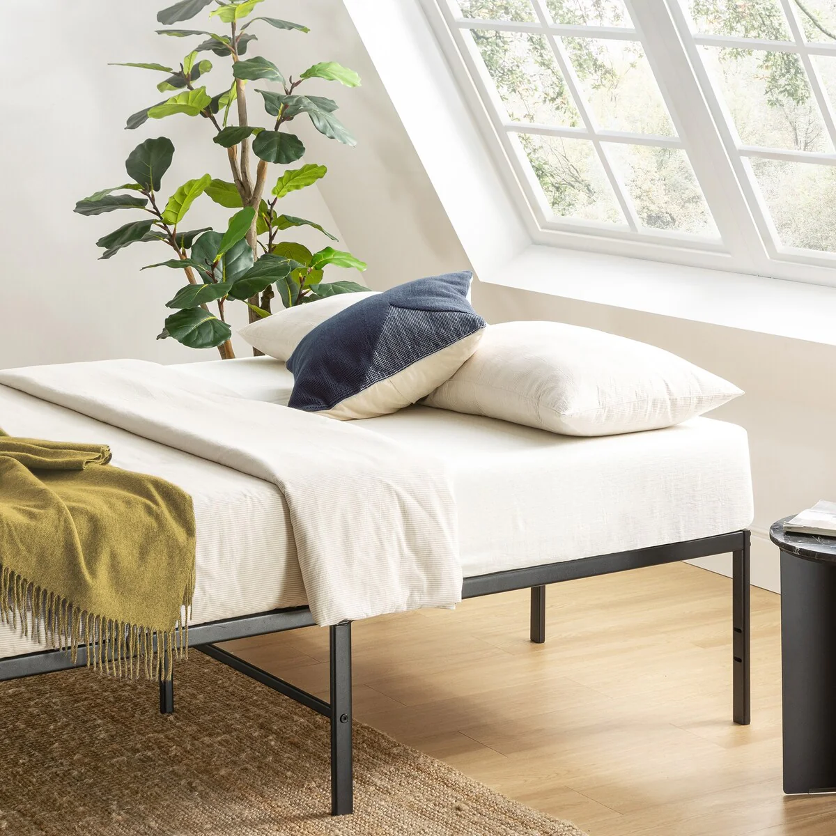 16 Inch Metal Platform Bed Frame by Crown Comfort