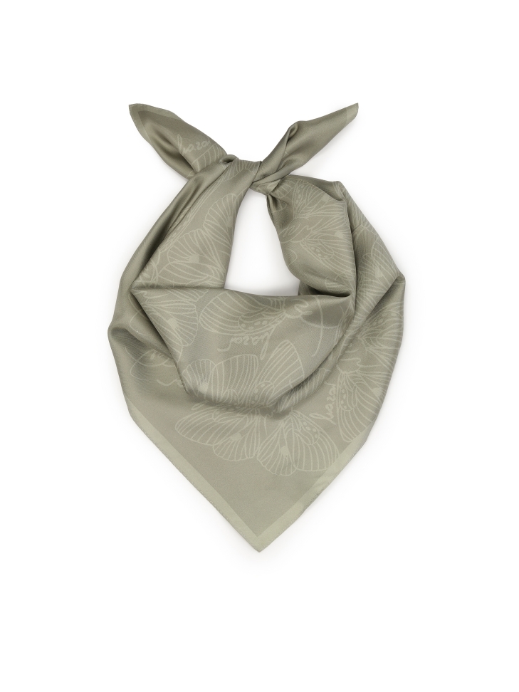 Grey scarf with graphic