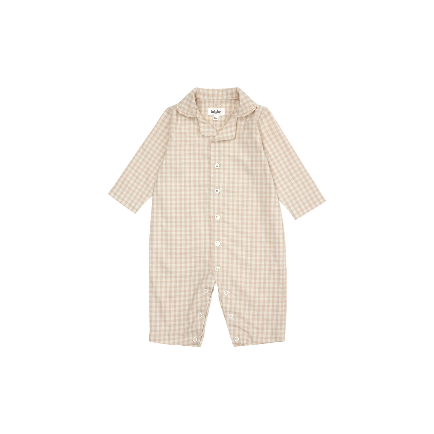 Classic PJ Suit, beige gingham