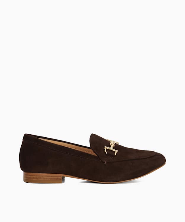 Glair Brown - Wide Fit Almond Toe Buckle Detail Loafers