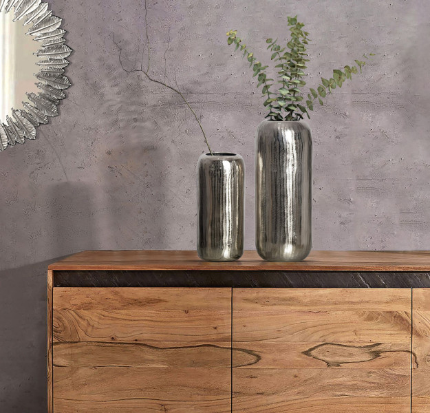 Wazon Dekoracyjny 2 szt. Aluminium Cylinder Wazon Nowoczesny Okrągły