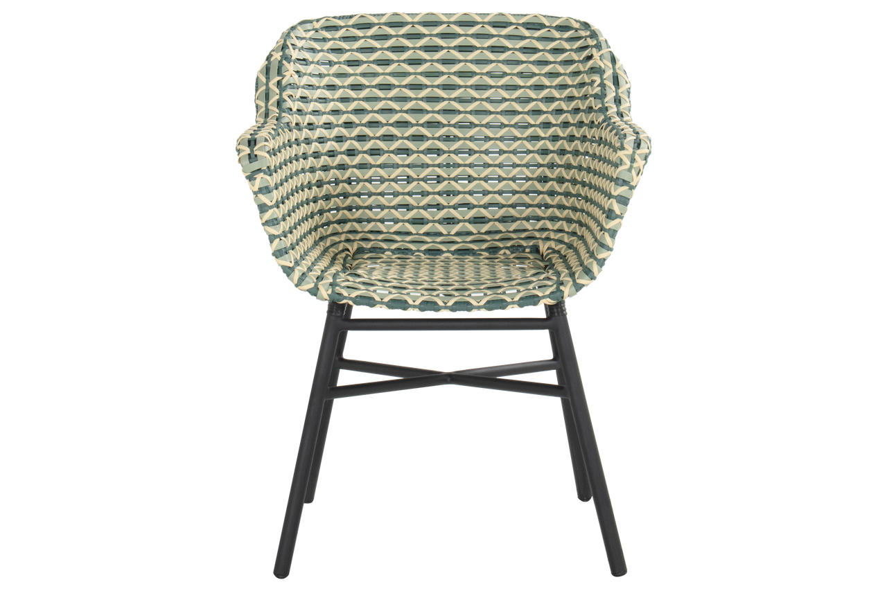Hartman Tuinstoel Delphine - Groen Wicker - Zithoogte 43cm