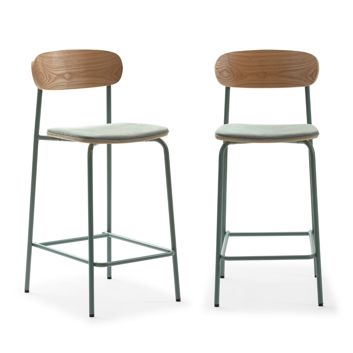 Calicosy - ADRIANA Set van 2 krukken - Grijs - 48x42x66 cm