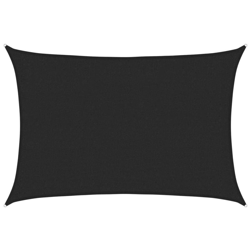 Żagiel przeciwsłoneczny, 160 g/m², czarny, 2x3 m, HDPE