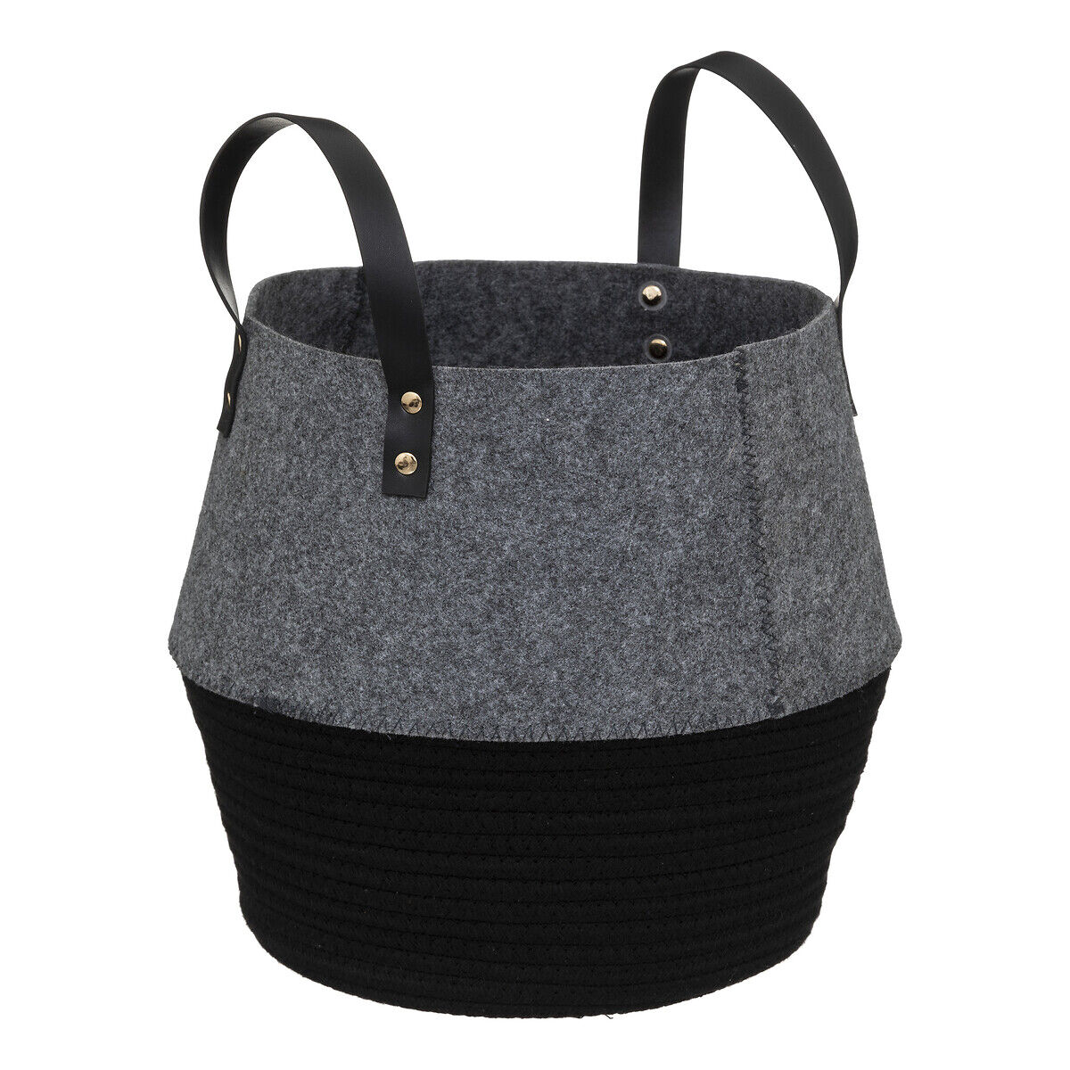 Cesto de feltro SOUL cinza e preto 31cm