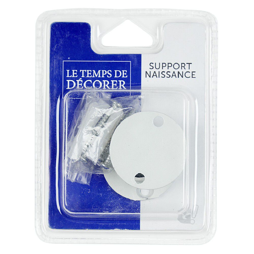 Support naissance pour tringle x2 blanc métal