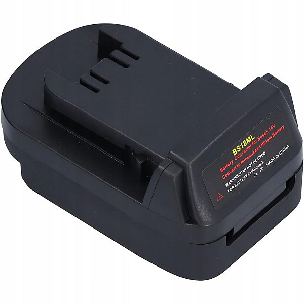 Adaptateur Batterie BS18ML - Convertisseur Bosch 18V vers Milwaukee 18V, USB 5V 2.1A, ABS PC Résistant