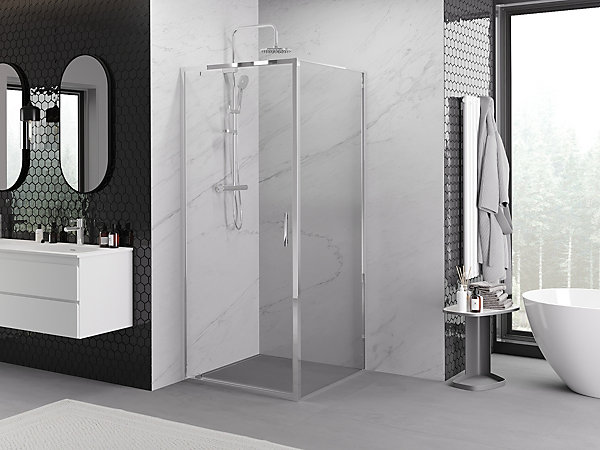 Mexen Exo cabine de douche pivotante 70 x 70 cm, transparent, chromé - 8181-070-070-01-00