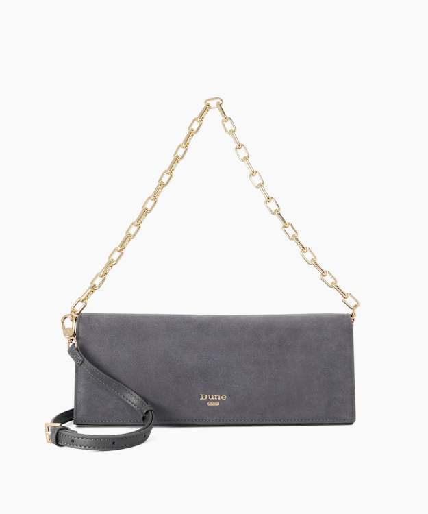 Bemuse Grey - Suede Multi-Strap Shoulder Bag