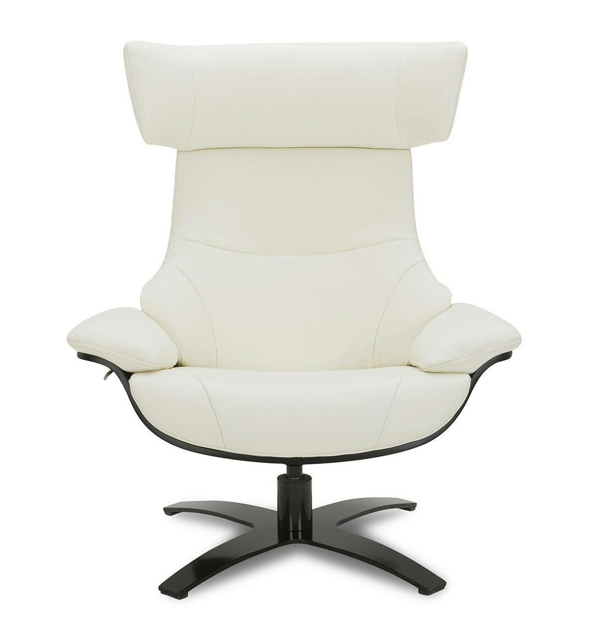 NAOS - Fauteuil en cuir et chêne noir - Cuir Blanc