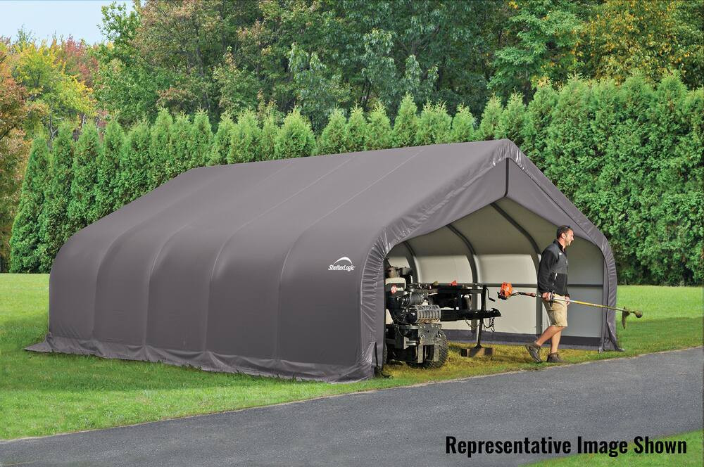 ShelterLogic Peak Style Shelter, 18-ft x 20-ft x 9-ft, Grey