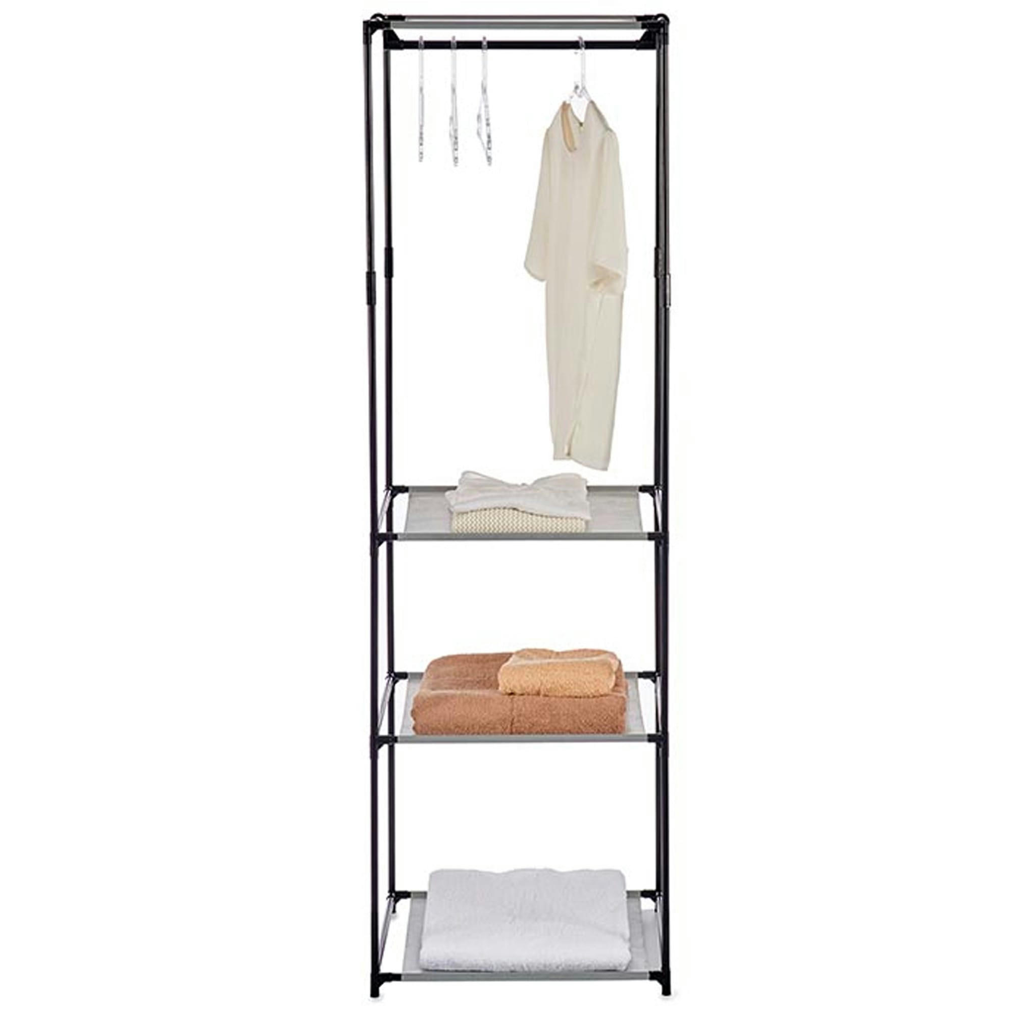 - Penderie en métal et toile noir 50x43.5x160cm