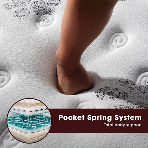 NNEDPE Laura Hill King Single Mattresswith Euro Top - 34cm