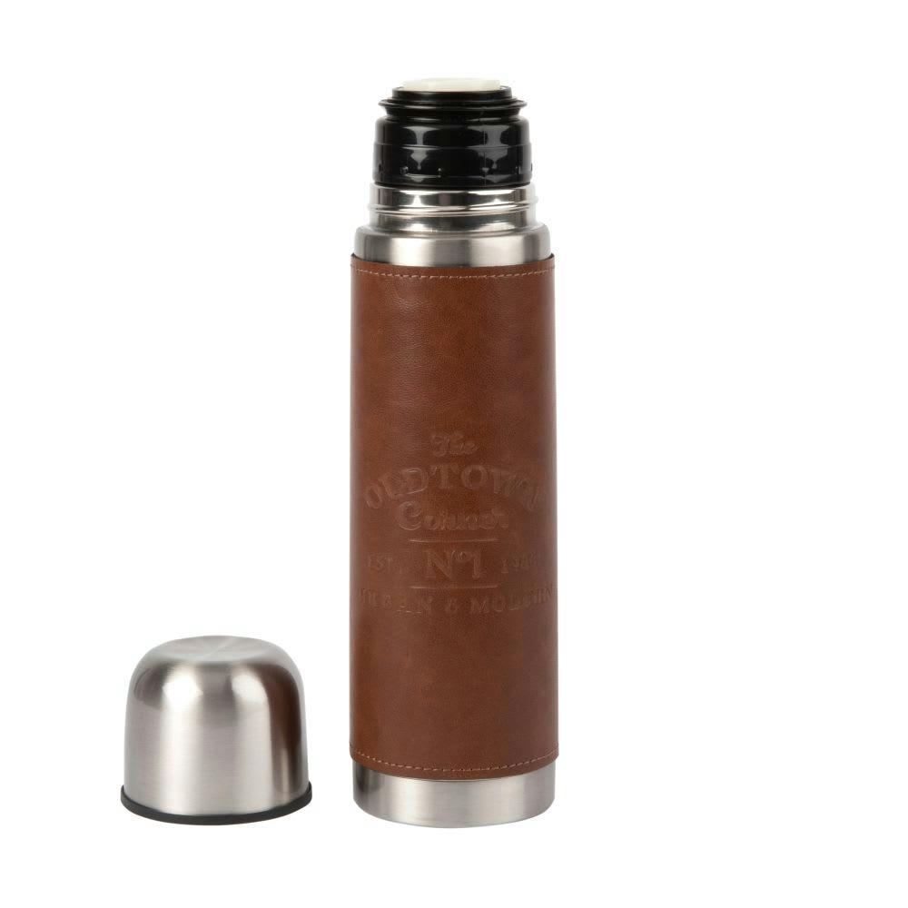 - Bouteille isotherme marron motifs embossés et métal