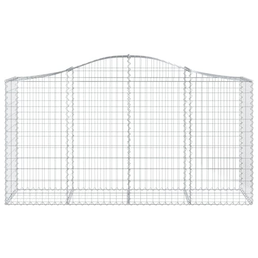 NNEVL Arched Gabion Baskets 4 pcs 200x50x100/120 cm Galvanised Iron
