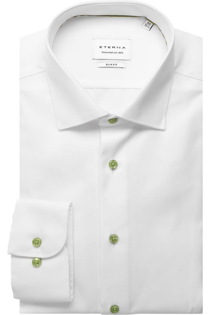 ETERNA Slim Fit Hemd weiss, Einfarbig