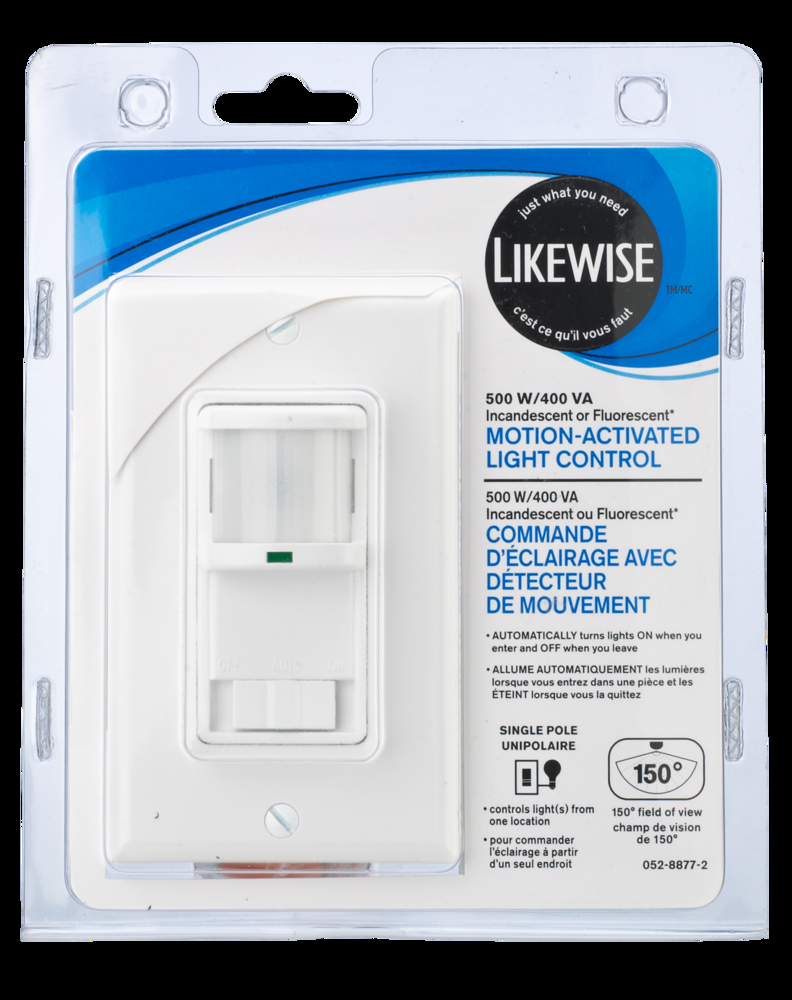 Leviton Decora Single Pole Occupancy Motion Sensor Light Switch, Auto-On, Residential Grade, White