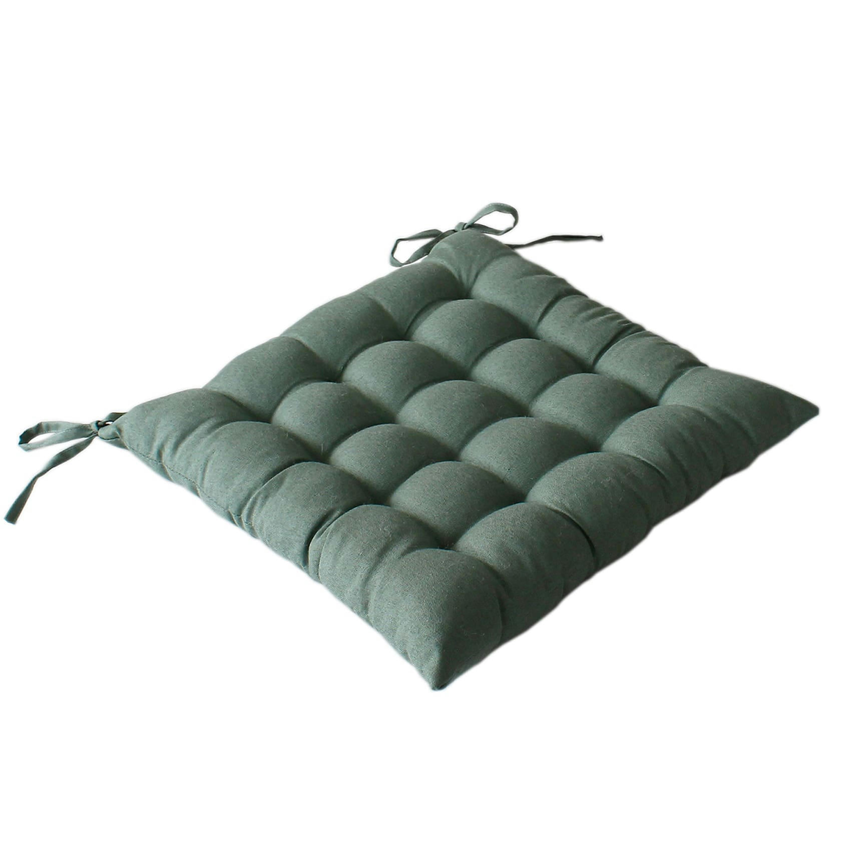 - Galette de chaise unie et piquée polyester sauge 38x38 cm