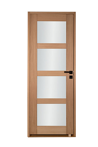 Bloc porte 4 Vitrages CETUS bois chêne européen2040 x 730 Gauche