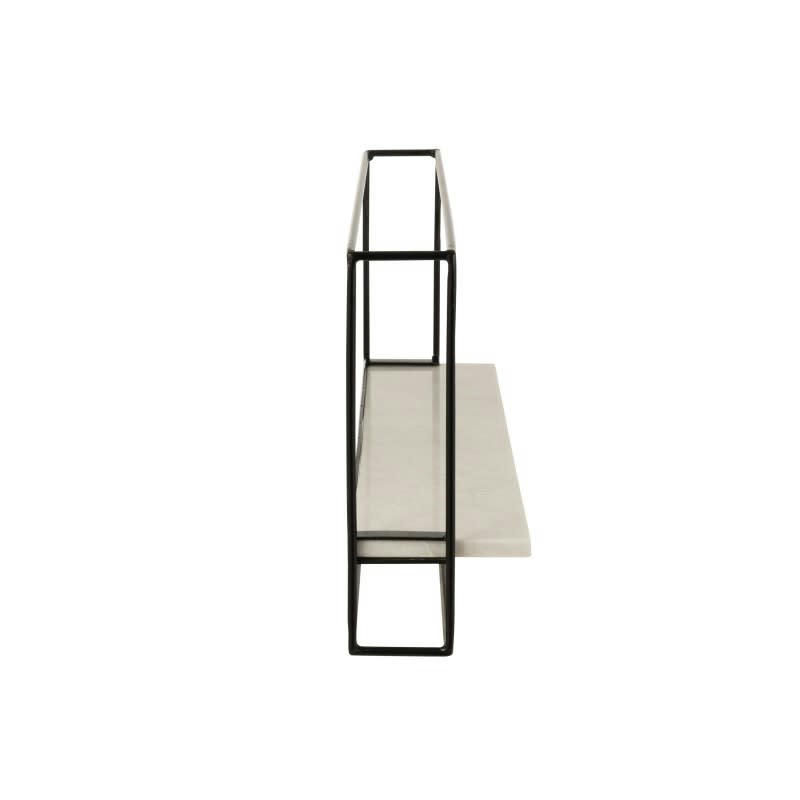 - Étagère murale 1 planche en métal blanc 15.5x65x35 cm