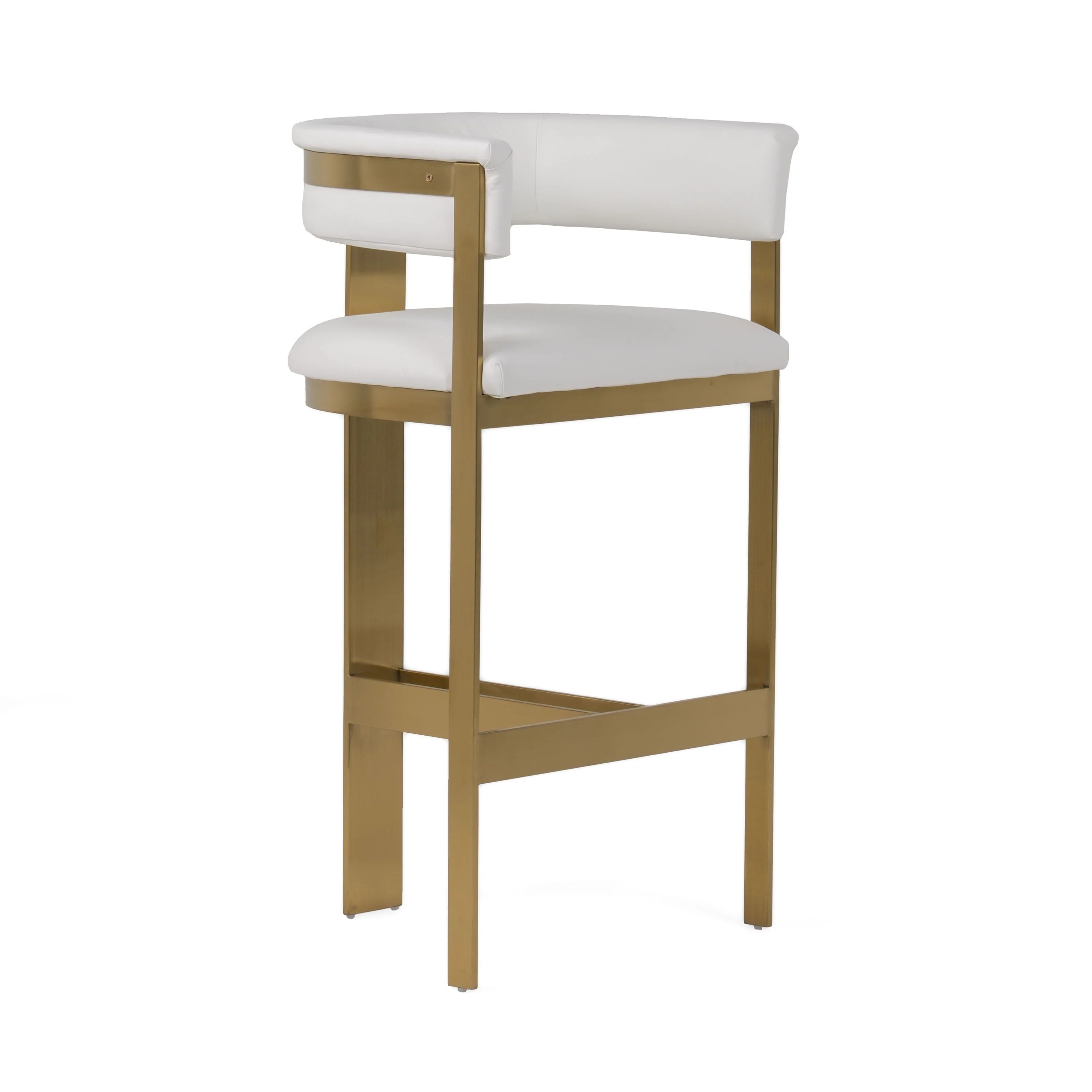 Modrest Boswell Modern White & Matte Gold Barstool
