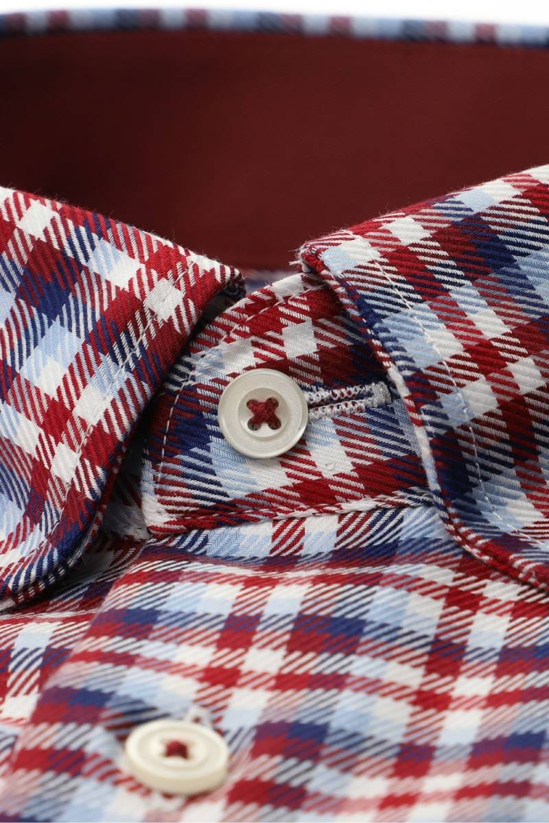 ETERNA Modern Fit Hemd weinrot, Kariert
