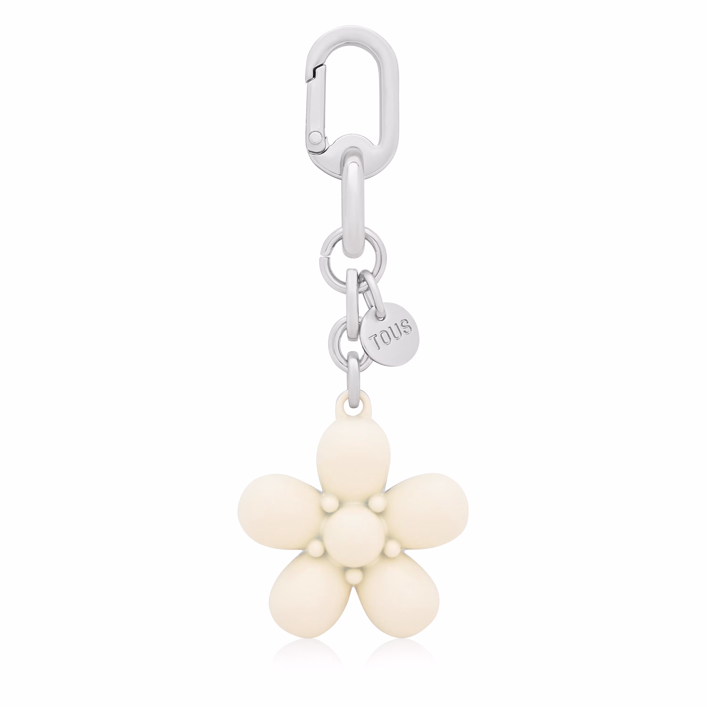 Llavero beige Puffed Daisy Flower