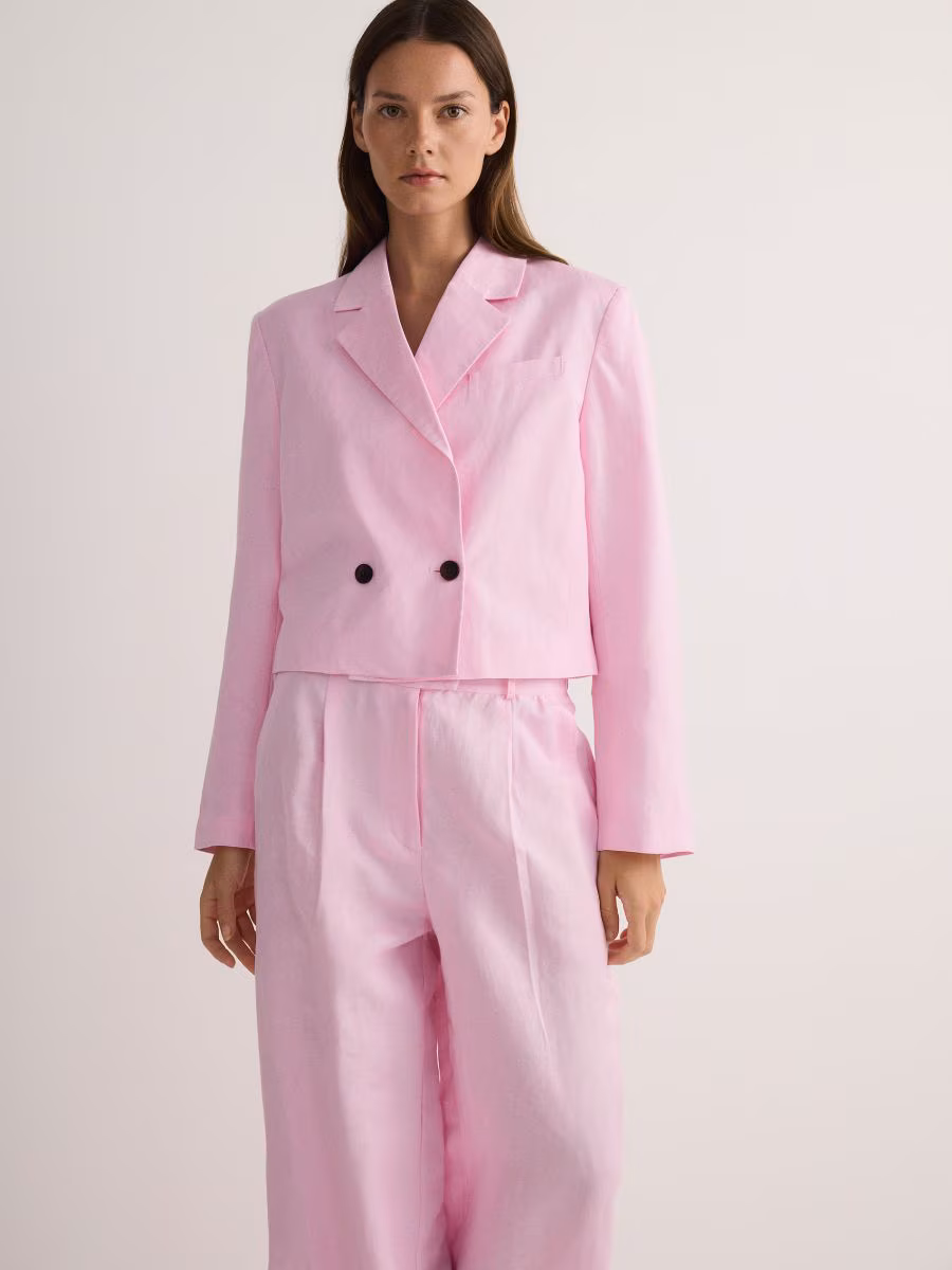 Linen Rich Blazer With Viscose Blend