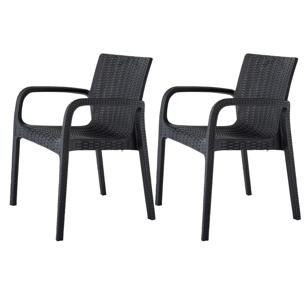 Koppla Resin Stackable All-Weather Dining Armchair, Set of 2