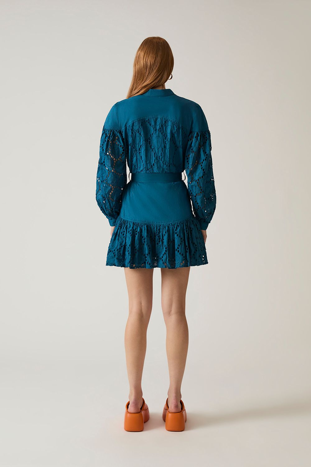 James Lakeland Broderie Dress Navy