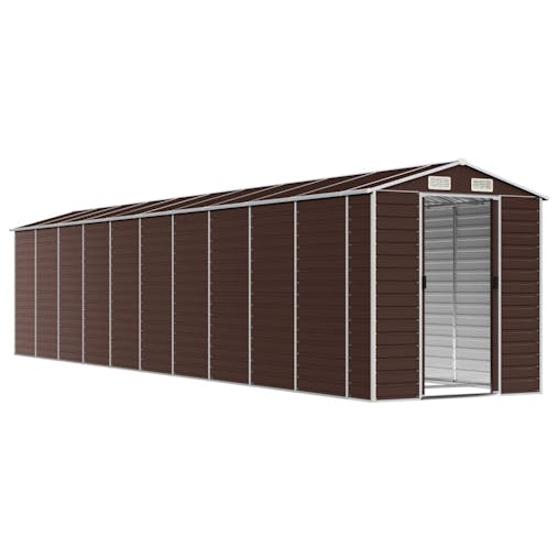 NNEVL Garden Shed Brown 191x895x198 cm Galvanised Steel