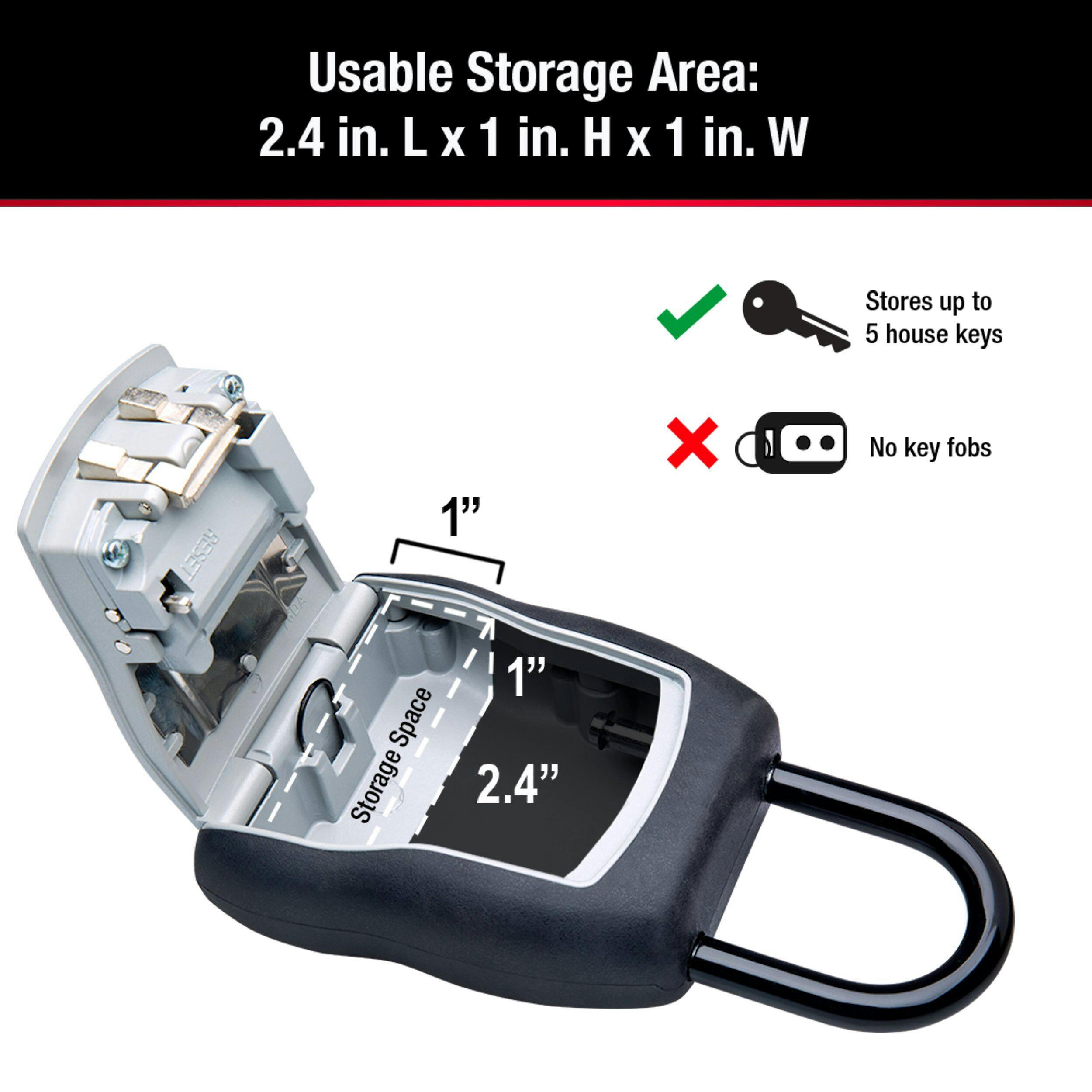 Master Lock Portable Dial Combo Lock Box, 83-mm, 2-pk