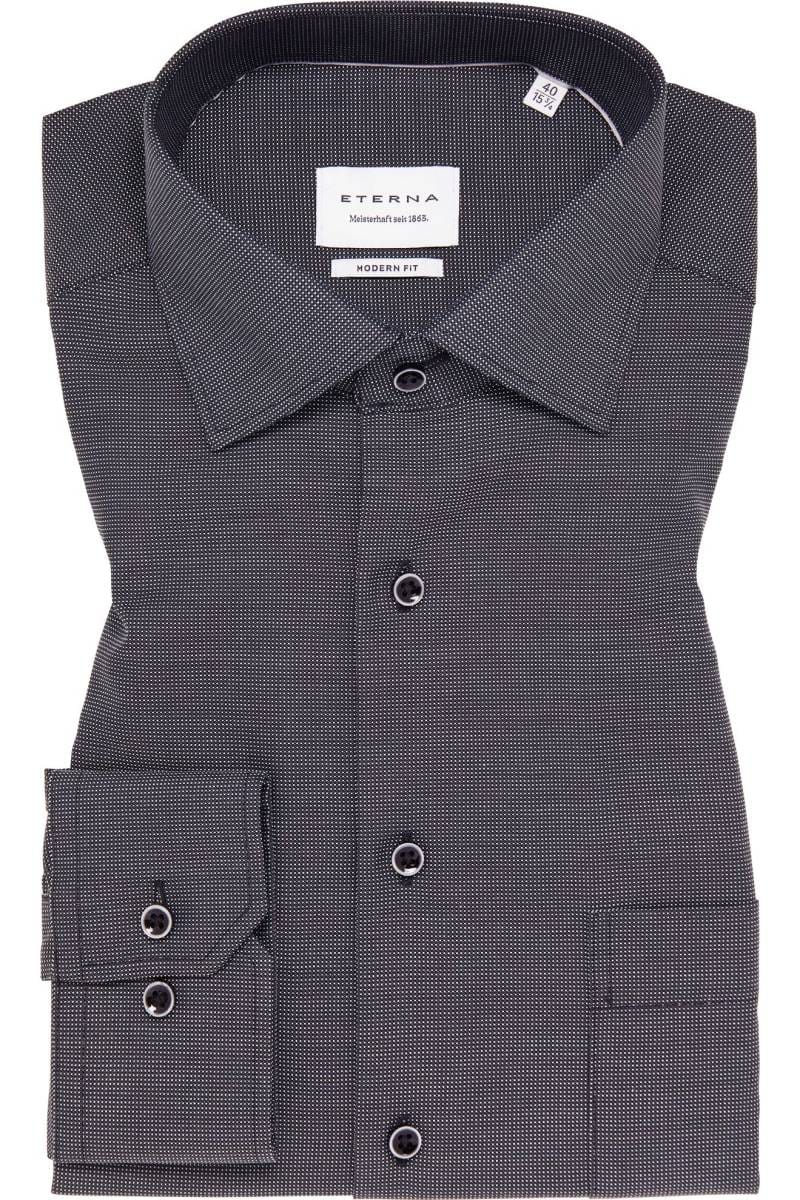 ETERNA Modern Fit Hemd anthrazit, Strukturiert