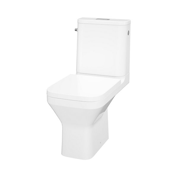 Pack WC à poser sans bride vortex avec abattant déclipsable et frein de chute, sortie horizontale, GoodHome Teesta