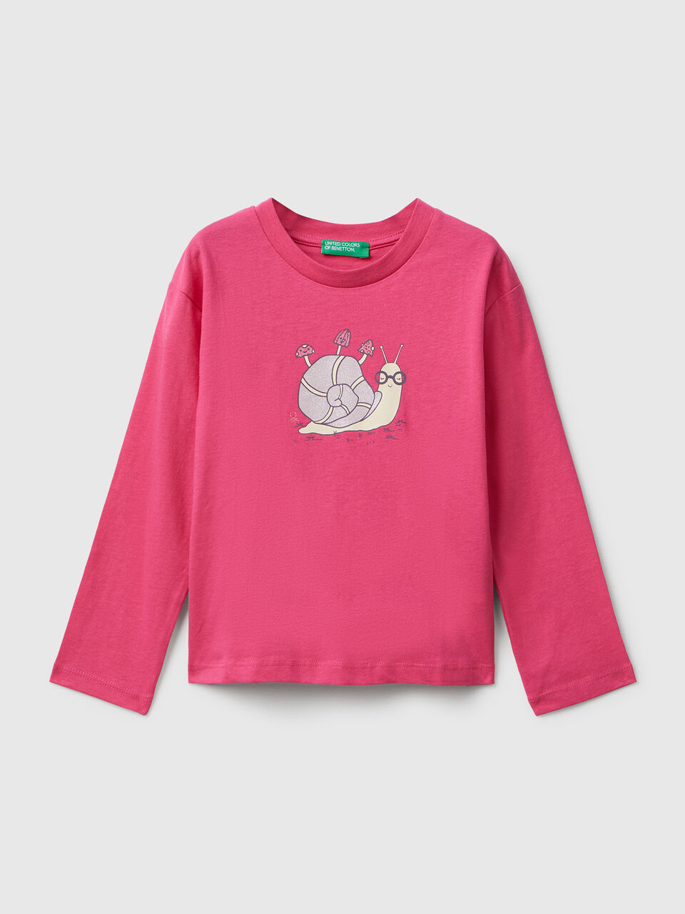 Cotton t-shirt with glittery print