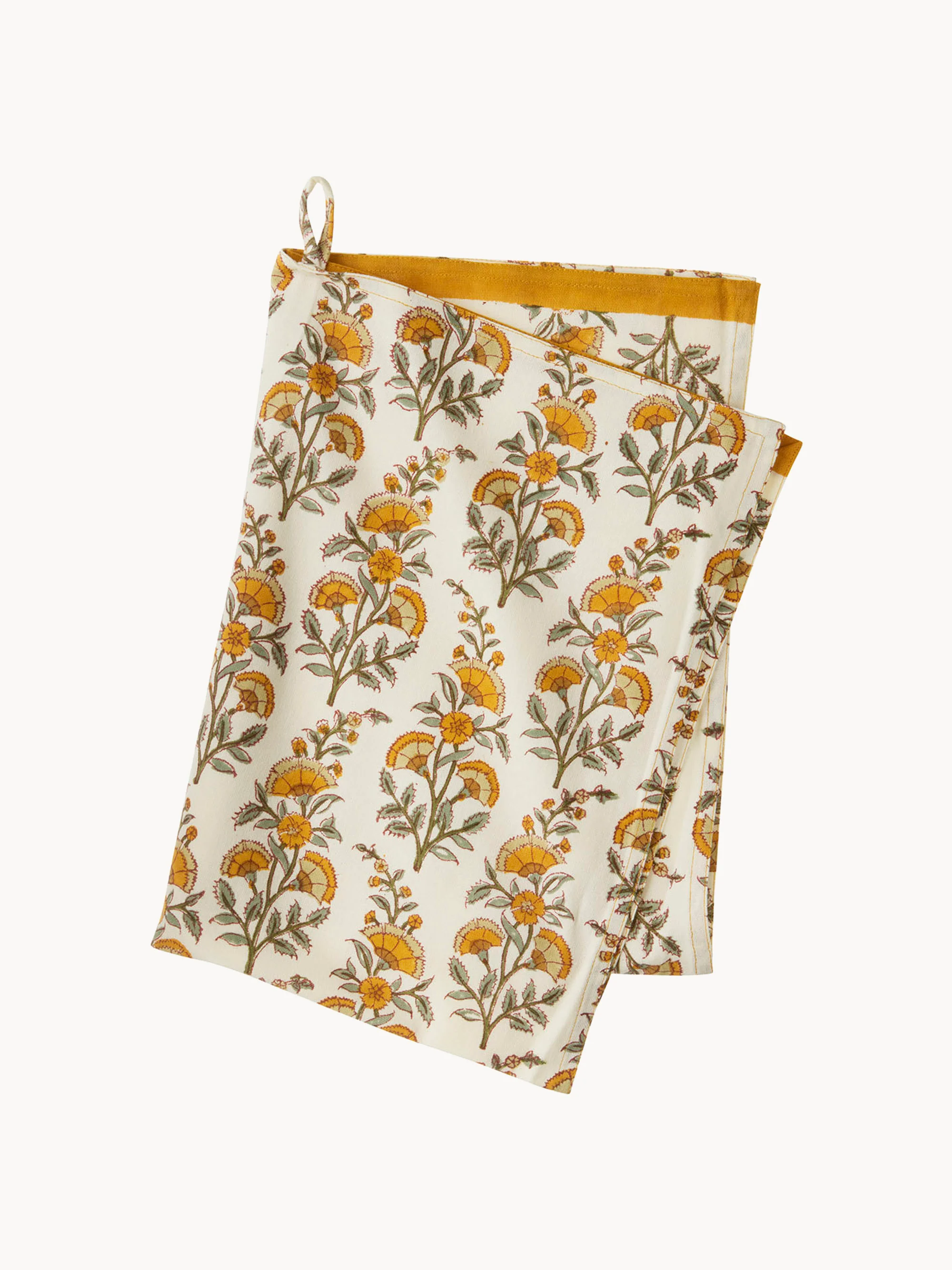 Handgefertigtes Geschirrtuch Lulu mit Blumen-Design