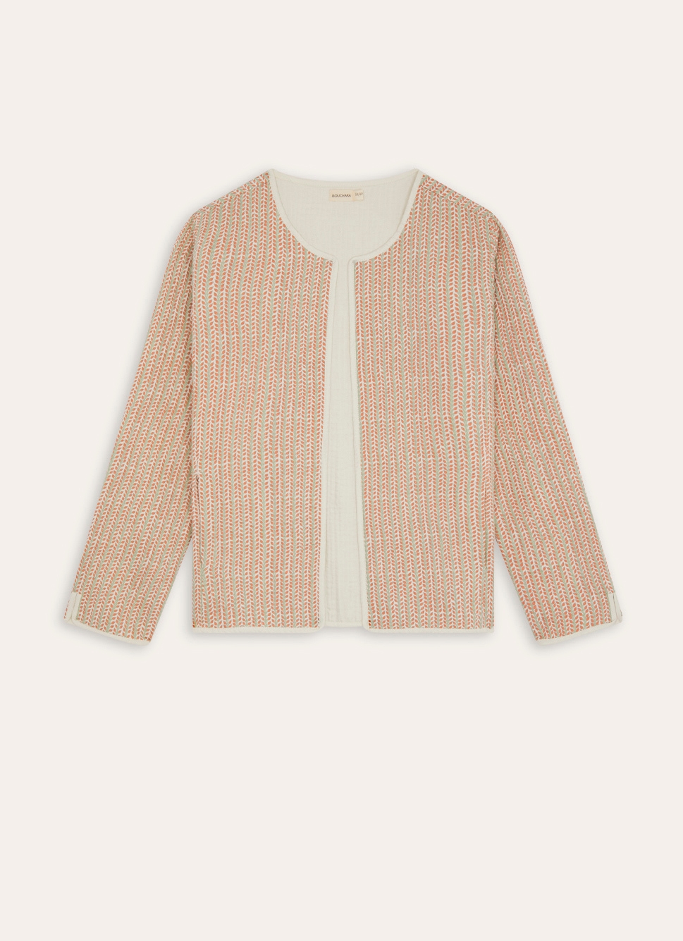 VESTE MATELASSÉE EN COTON IMPRIMÉ vert