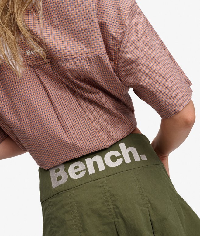 Bench Logo Pleated Peached Mini Skirt