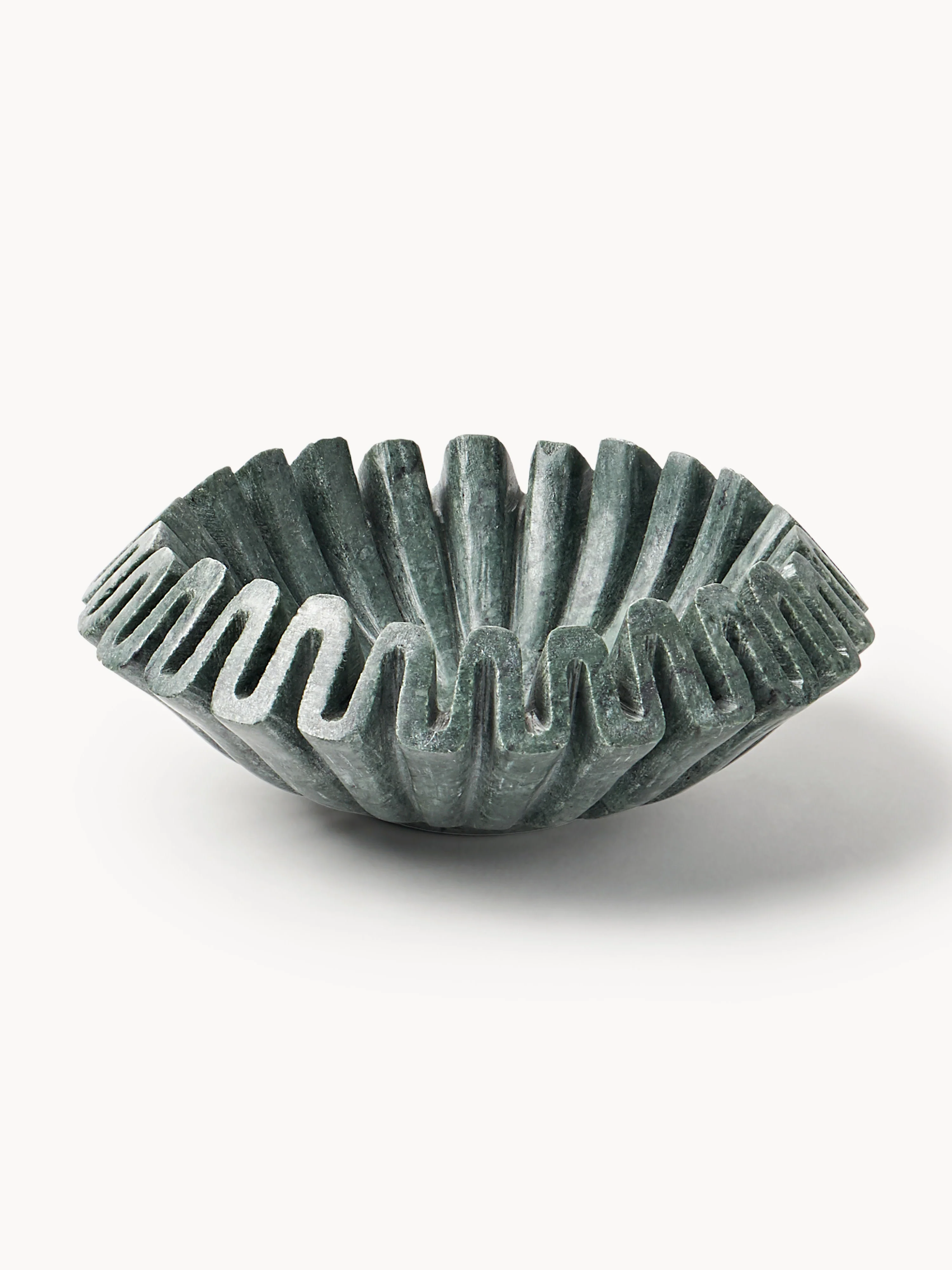 Handgefertigte Deko-Schale Santorini aus Marmor, Ø 18 cm